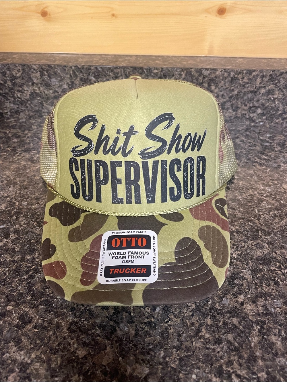 OTTO Olive Green Camo "Shit Show Supervisor" Trucker Hat